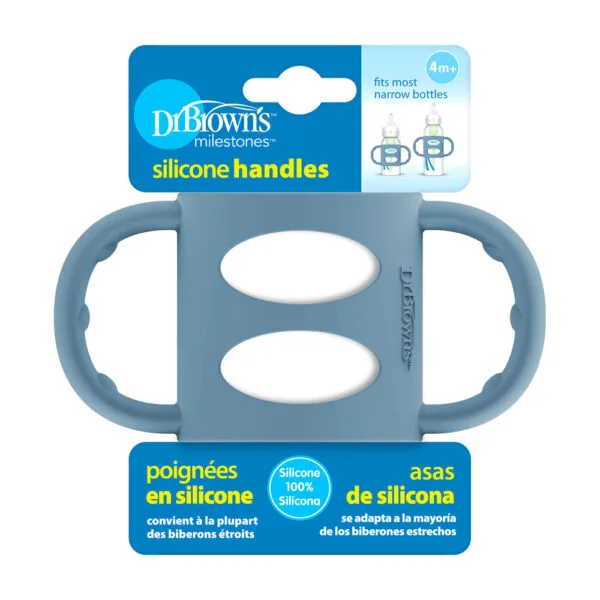 Dr. Brown's Siliconen handles standaardfles blauw - Afbeelding 3