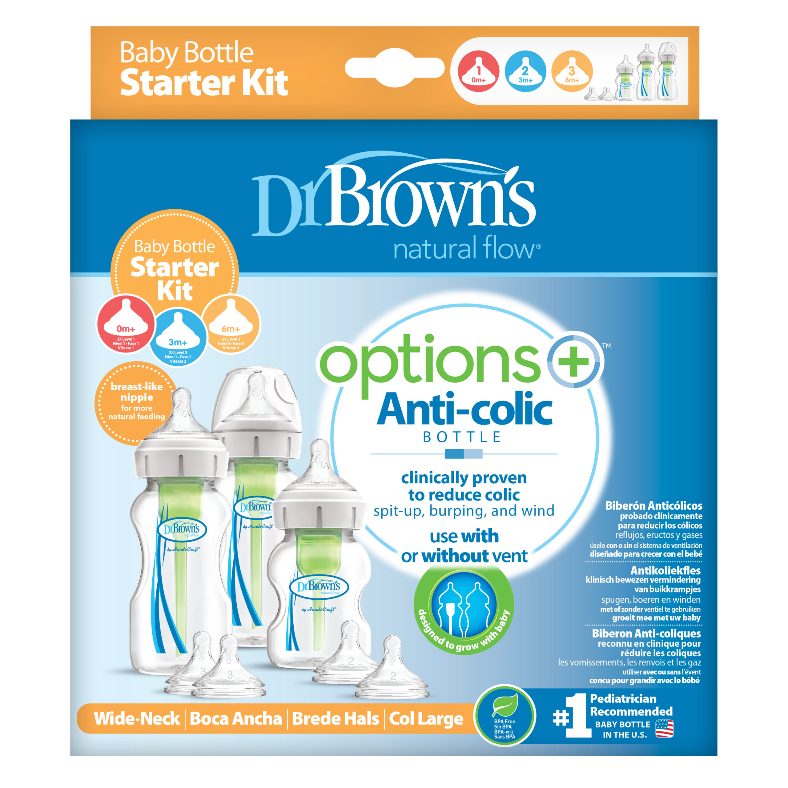 Blijkbaar Dezelfde Boom Dr. Brown's Options+ Anti-colic Bottle | Startpakket Brede halsfles • Dr.  Brown's België