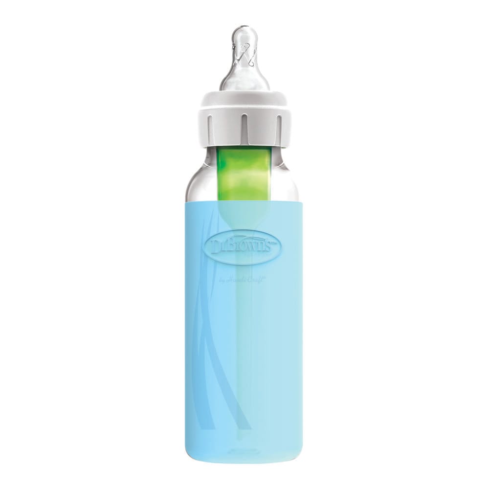 Biberon en verre 250 ml bleu