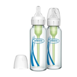 Dr. Brown’s glazen babyflessen 250 ml 2-pack met anti-colic ventielsysteem