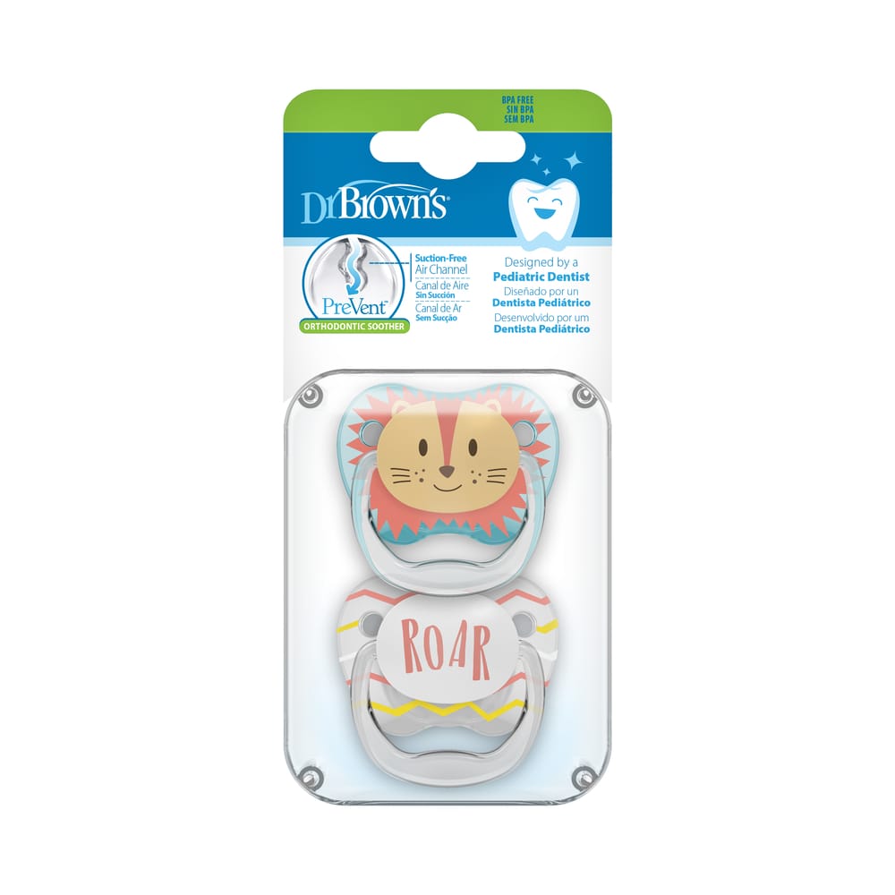 Dr. Brown's Fopspeen 2-pack animal faces fase 1 - Afbeelding 2
