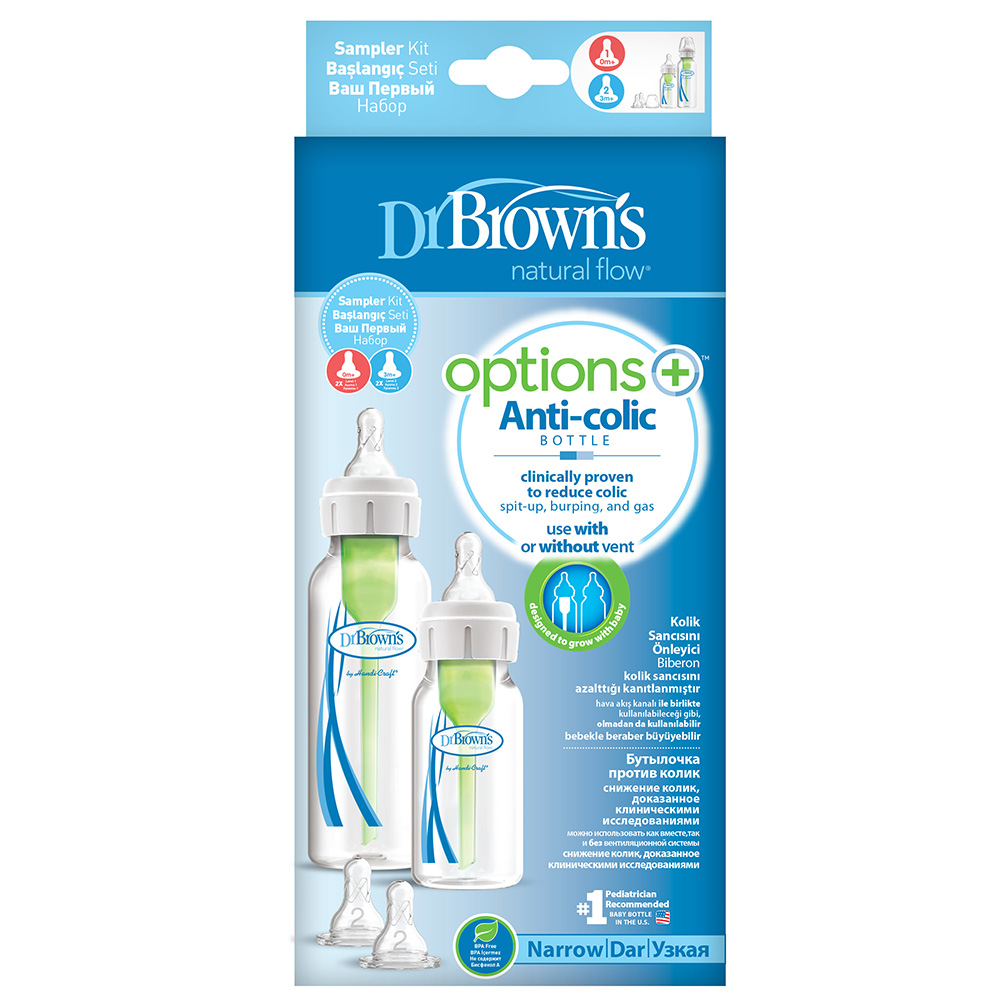 Voorkomen Artefact afstand Dr. Brown's Options+ Anti-colic | Samplerkit Standaard halsfles • Dr.  Brown's België
