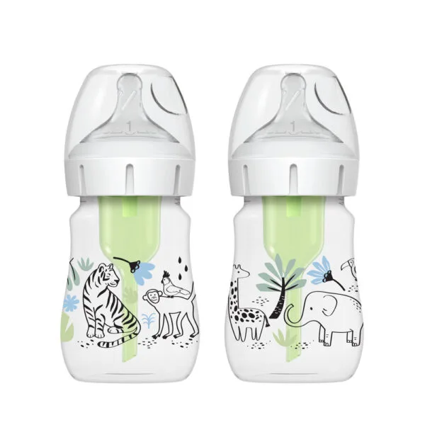Dr. Brown's Options+ Anti-colic Bottle 2-pack | Brede halsfles 150 ml Jungle