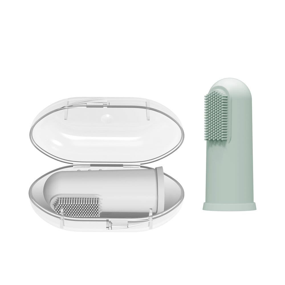 Dr. Brown's Vingertop tandenborstel grijs/groen 2-pack - Afbeelding 3