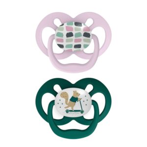 dr. brown's symmetrische fopspeen fase 2 roze/mint 2 pack