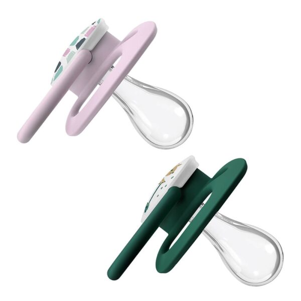 dr. brown's symmetrische fopspeen fase 2 roze/mint 2 pack