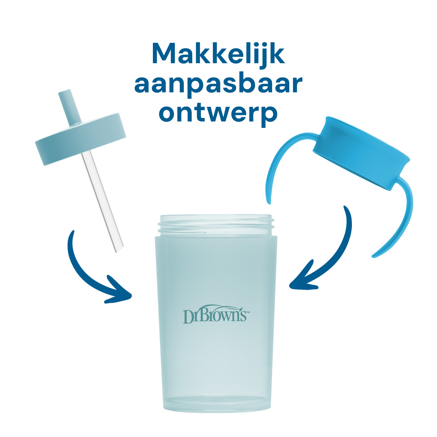 dr. brown’s straw to 360° cup bundel 300 ml